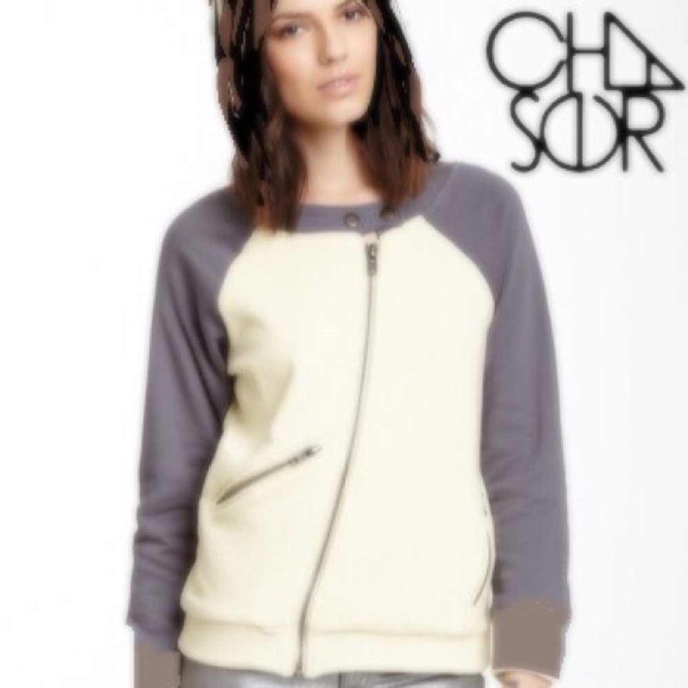 Chaser Baseball Moto Jacket Varsity Raglan Sleeves